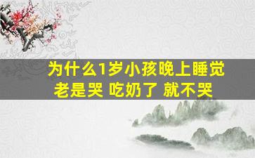 为什么1岁小孩晚上睡觉老是哭 吃奶了 就不哭